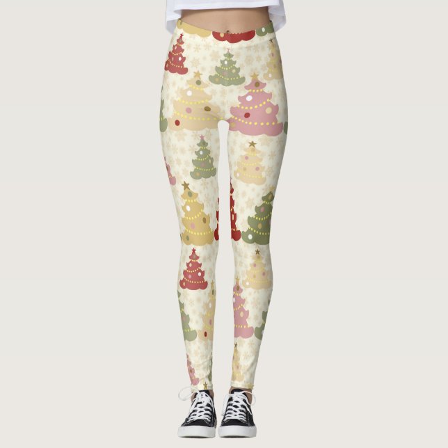 Coloured Christmas tree Leggings (Front)