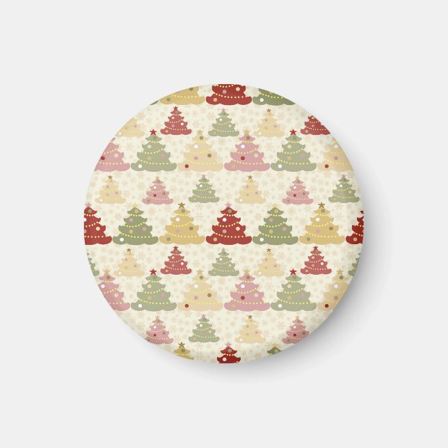 Coloured Christmas tree Magnet (Front)