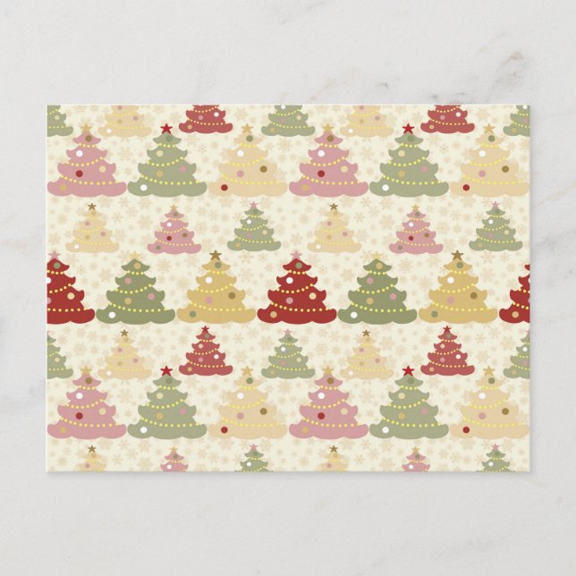 Coloured Christmas tree Postcard (Front)