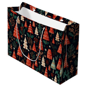 Coloured Christmas trees Large Gift Bag