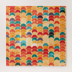 Coloured Circle: Grunge Seamless Pattern. Jigsaw Puzzle
