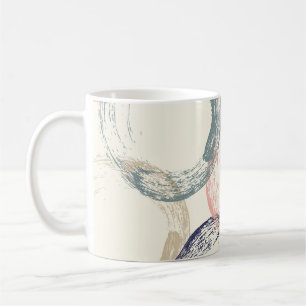 Coloured Circles Brush Texture Pattern Coffee Mug