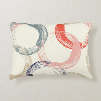 Coloured Circles Brush Texture Pattern Decorative Cushion