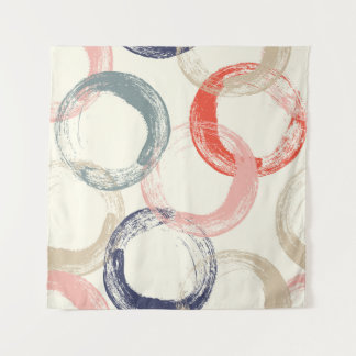 Coloured Circles Brush Texture Pattern Tapestry