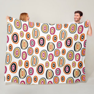 coloured circles, geometric abstract art fleece blanket