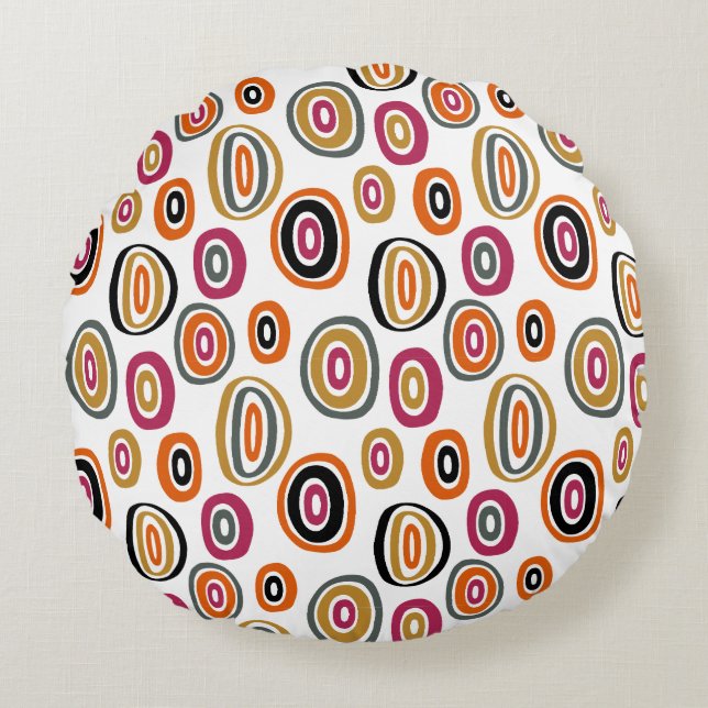  coloured circles, geometric abstract art  round cushion (Front)