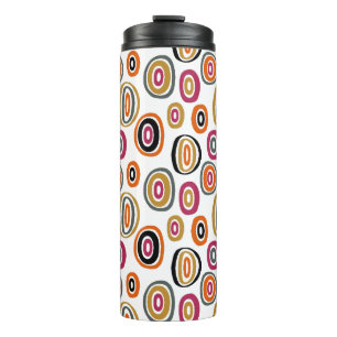 coloured circles, geometric abstract art thermal tumbler