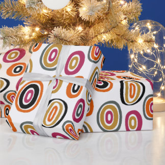 coloured circles, geometric abstract art wrapping paper