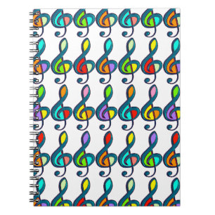 coloured clave music notes pattern notebook