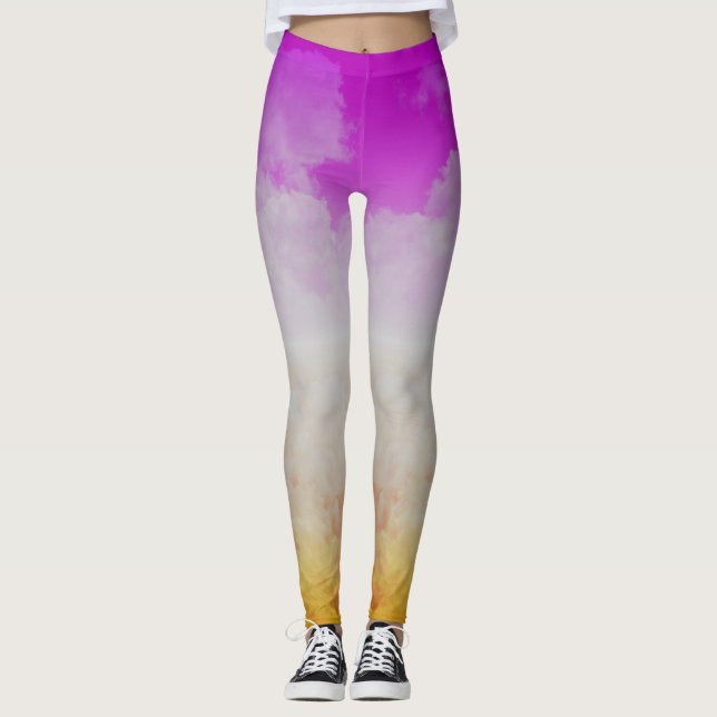 Coloured Clouds Four Leggings (Front)
