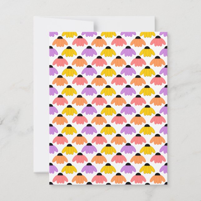 Coloured Coneflowers  Card (Front)
