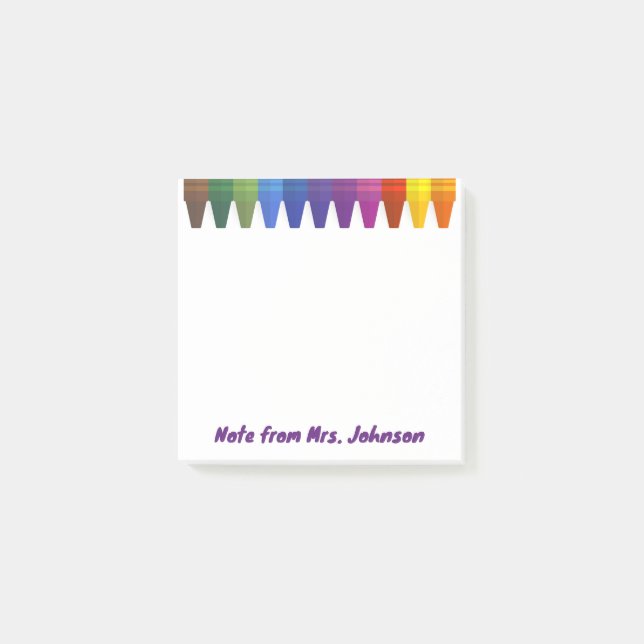 Coloured Crayons  Post-it Notes (Front)