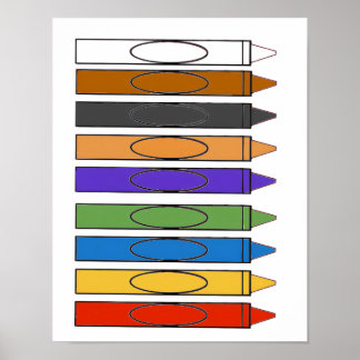 Coloured Crayons Poster