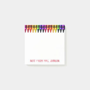 Coloured Crayons Watercolor Post-it Notes