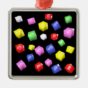 Coloured cubes 3d rendered metal tree decoration