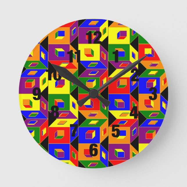 Coloured Cubes Clock (Front)
