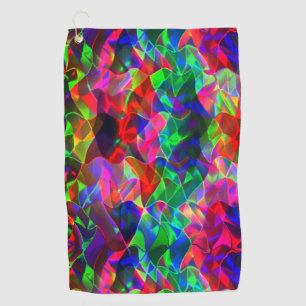 Coloured curved triangles or colourful ripples. golf towel