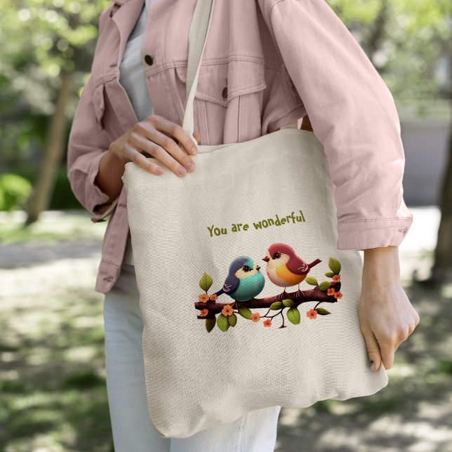 Coloured cute birds cartoon Tote Bag (Colored cute birds cartoon Tote Bag
)