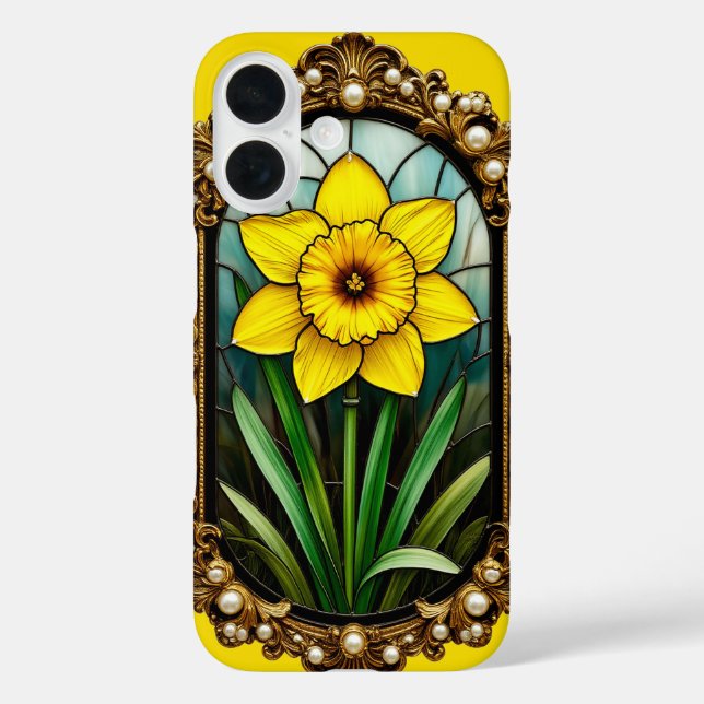 Coloured Daffodil in Golden Frame Case-Mate iPhone Case (Back)