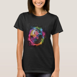 coloured Disco Ball Vintage Retro House discoball T-Shirt