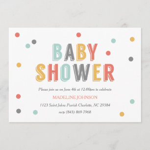 Coloured Dots Baby Shower Invitation