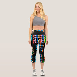 Coloured dots capri leggings