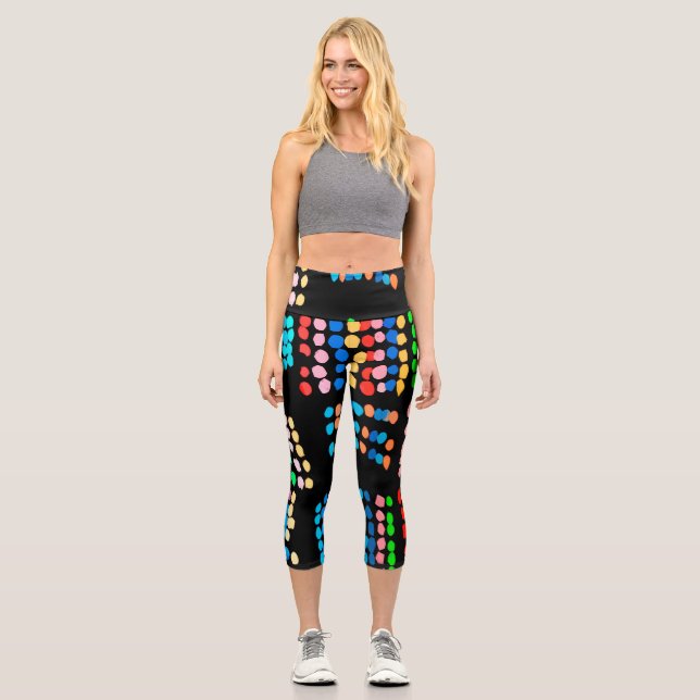 Coloured dots capri leggings (Front)