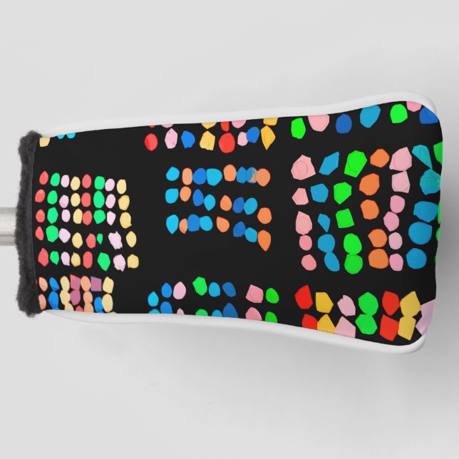 Coloured dots golf head cover (Front)