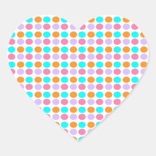 Coloured Dots Heart Sticker
