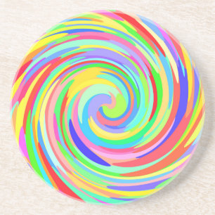 coloured Dots Swirl Coaster