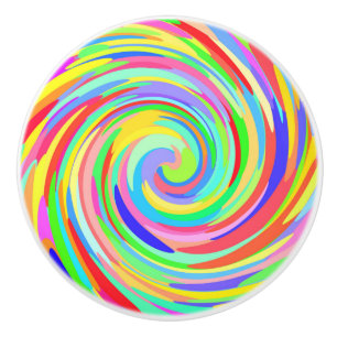 Coloured Dots Swirl Door Knob
