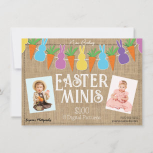 Coloured Easter Bunnies & Minis Photography Flyer Invitation