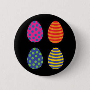 Coloured Easter Eggs 6 Cm Round Badge
