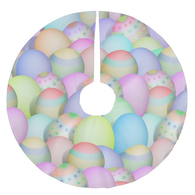 Coloured Easter Eggs Background Brushed Polyester Tree Skirt (Front)