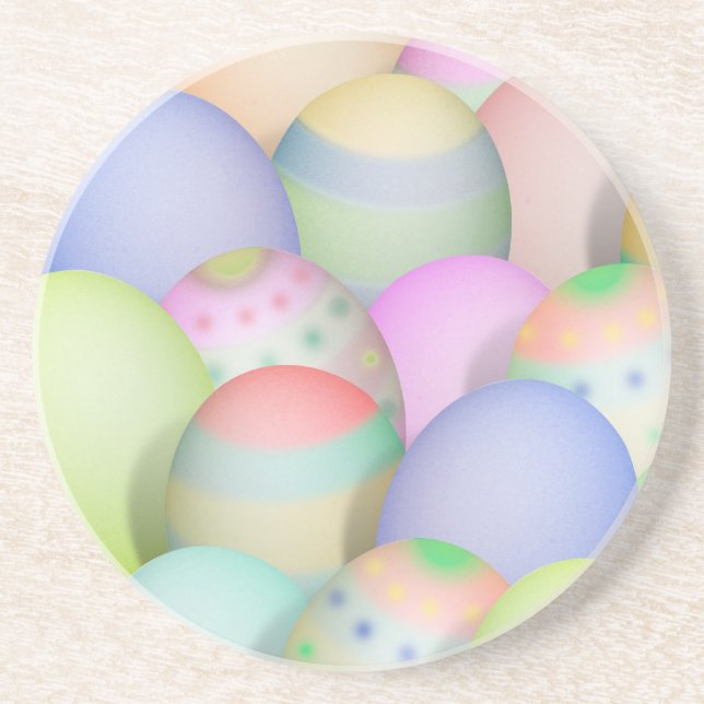 Coloured Easter Eggs Background Coaster (Front)