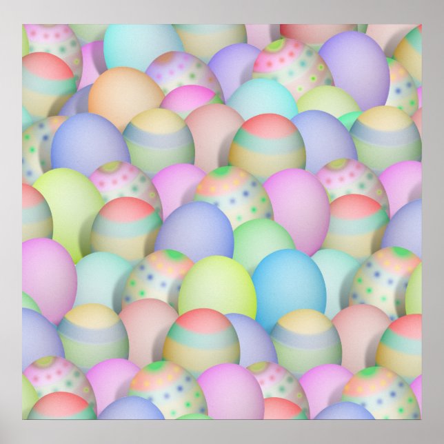 Coloured Easter Eggs Background Poster (Front)