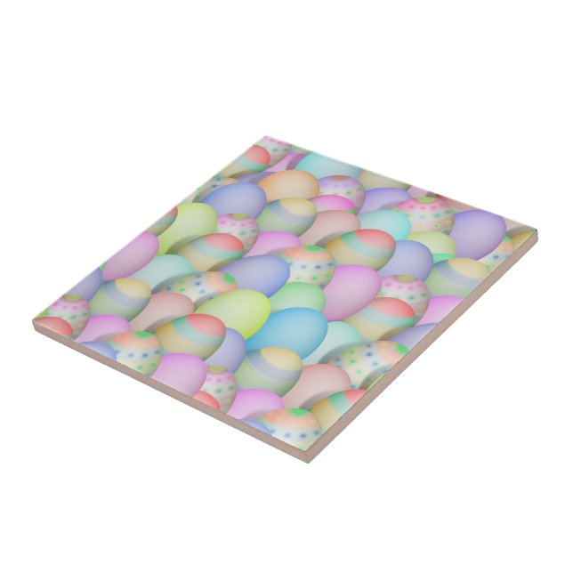 Coloured Easter Eggs Background Tile (Side)