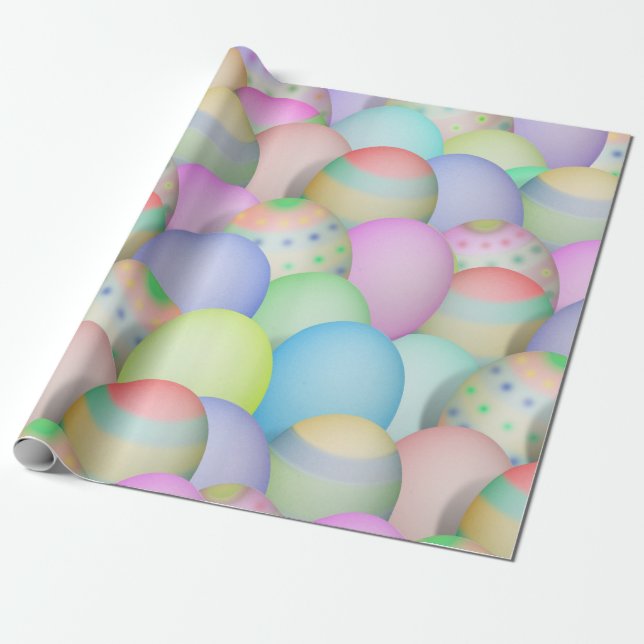 Coloured Easter Eggs Background Wrapping Paper (Unrolled)