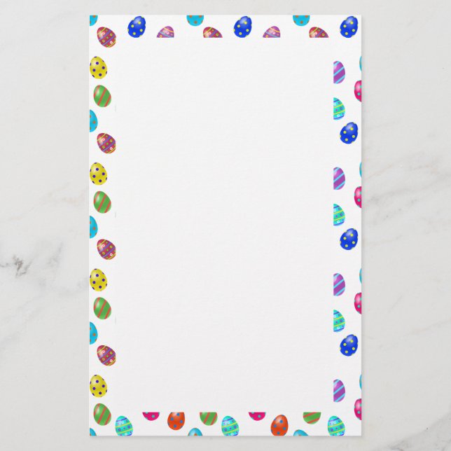 Coloured Eggs Easter Stationery (Back)