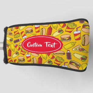 Coloured Fast Food Icons Pattern Golf Head Cover