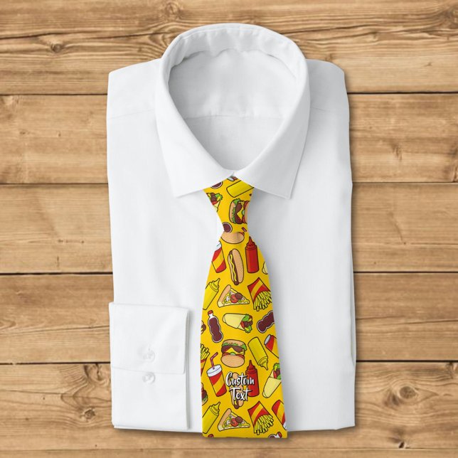 Coloured Fast Food Icons Pattern Tie (Creator Uploaded)