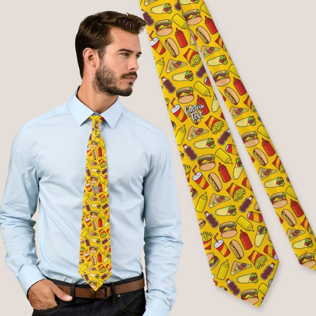 Coloured Fast Food Icons Pattern Tie (Creator Uploaded)