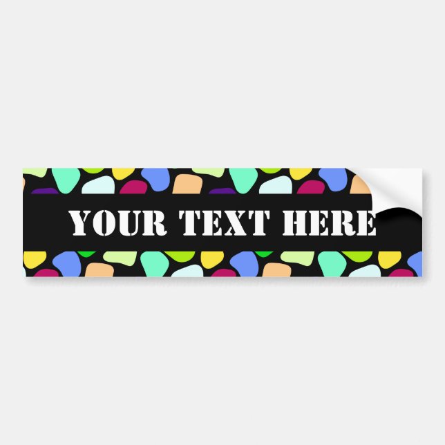 Coloured Flat Stone Mosaic I + your ideas Bumper Sticker (Front)