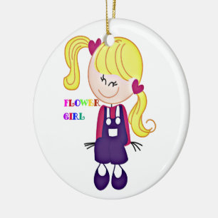 Coloured Flower Girl Ceramic Tree Decoration