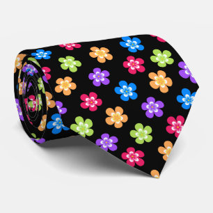 Coloured Flower Power Flowers Tie