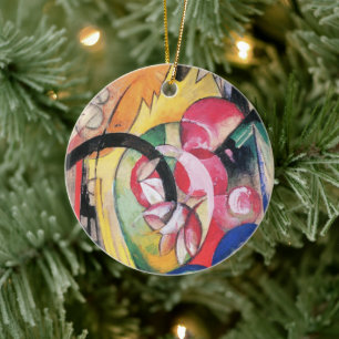 Coloured Flowers (aka Abstract Forms) by Franz Mar Ceramic Tree Decoration