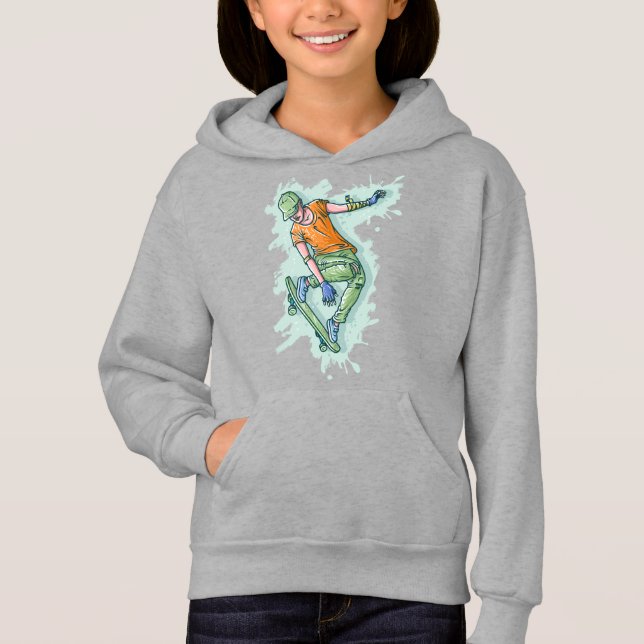 Coloured Flying Skater, Funny Illustration (Front)