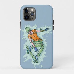 Coloured Flying Skater, Funny Illustration Case-Mate iPhone Case