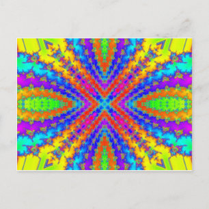 coloured fractal kaleidoscope Art Postcard