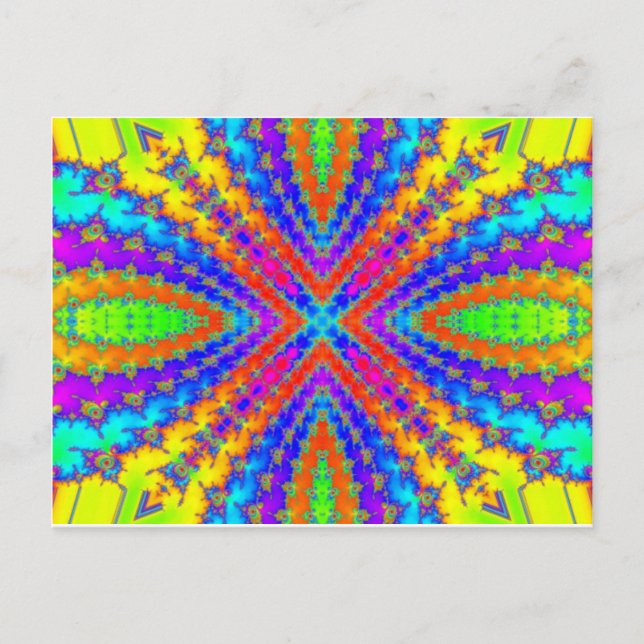 coloured fractal kaleidoscope Art Postcard (Front)